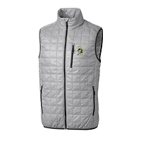 Gilet matelassé isolant entièrement zippé Rainier PrimaLoft Eco pour homme, gris, avec logo rétro des Green Bay Packers, Cutter & Buck