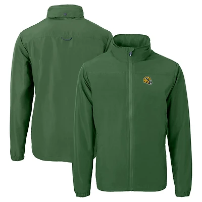 Veste zippée intégrale en tissu recyclé pour homme, Cutter & Buck Green, casque des Packers de Green Bay, Charter