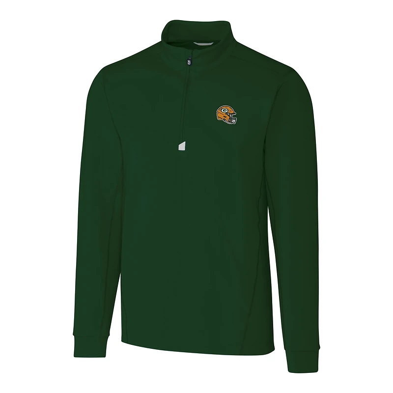 Pull-over extensible à quart de zip pour homme Cutter & Buck Green des Packers Bay