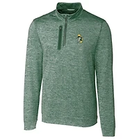 Pull zippé quart de tour pour homme, vert, avec logo rétro Stealth Heathered des Packers Green Bay