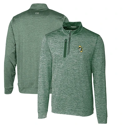 Pull zippé quart de tour pour homme, vert, avec logo rétro Stealth Heathered des Packers Green Bay