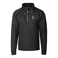 Veste pull-over demi-zippée en tricot avec logo rétro des Green Bay Packers pour homme, Cutter & Buck, couleur anthracite chiné