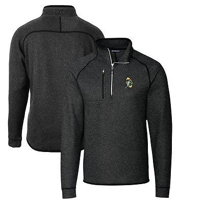 Veste pull-over demi-zippée en tricot avec logo rétro des Green Bay Packers pour homme, Cutter & Buck, couleur anthracite chiné
