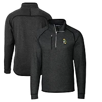 Veste pull-over demi-zippée en tricot avec logo rétro des Green Bay Packers pour homme, Cutter & Buck, couleur anthracite chiné