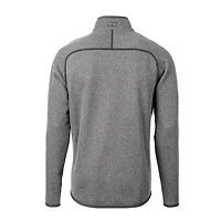 Men's Cutter & Buck Heather Gray Green Bay Packers Throwback Logo Mainsail Sweater-Knit Full-Zip Jacket
