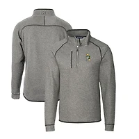 Veste pull-over demi-zippée en tricot avec logo rétro des Packers de Green Bay pour homme, Cutter & Buck, gris chiné