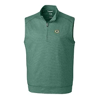 Men's Cutter & Buck Heather Green Bay Packers Big Tall Shoreline Vest