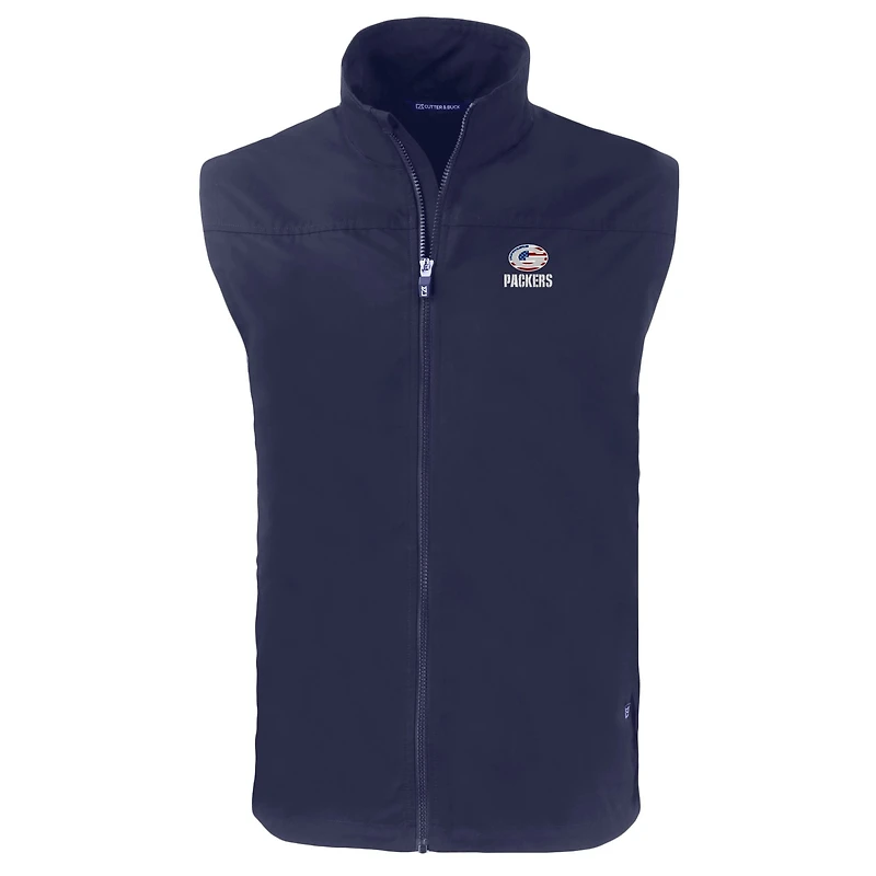 Gilet zippé écologique Americana Charter pour homme, bleu marine, Cutter & Buck, Green Bay Packers, grande taille