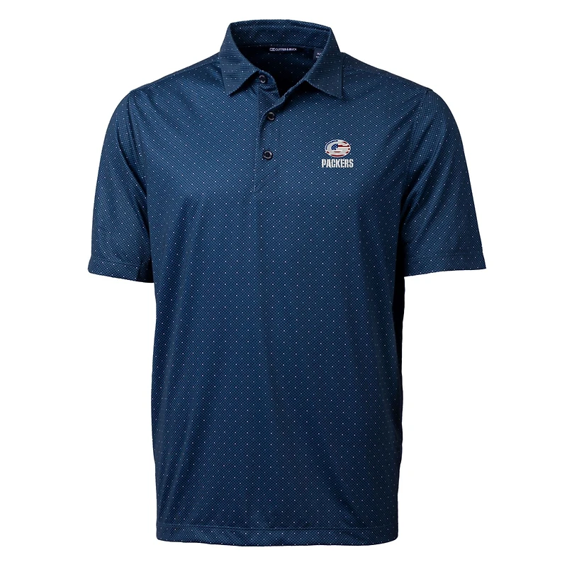 Polo extensible à imprimé double point Pike pour homme, bleu marine, Cutter & Buck, des Green Bay Packers, taille grande et