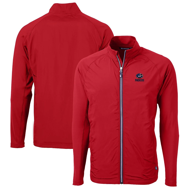 Veste hybride en tricot écologique recyclée pour homme, coupe-vent et buck, rouge, Green Bay Packers, grande taille, avec fermeture éclair intégrale