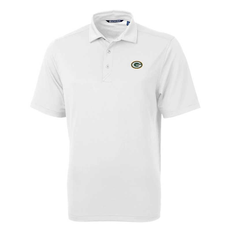 Polo recyclé Cutter & Buck White Green Bay Packers grandes tailles Virtue Eco Piqué pour homme