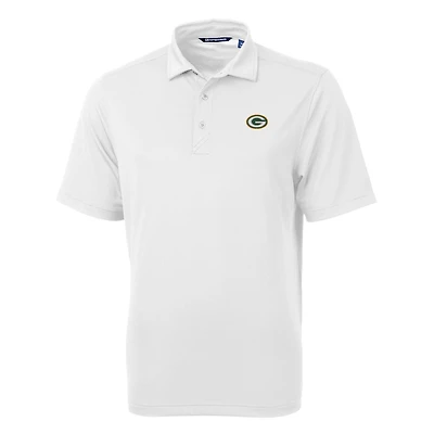 Polo recyclé Cutter & Buck White Green Bay Packers grandes tailles Virtue Eco Piqué pour homme