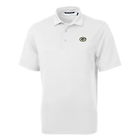 Polo recyclé Cutter & Buck White Green Bay Packers grandes tailles Virtue Eco Piqué pour homme