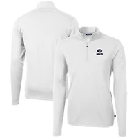 Men's Cutter & Buck White Green Bay Packers Big Tall Virtue Eco Pique Recycled Quarter-Zip Jacket