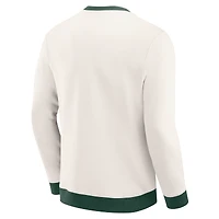 Men's Darius Rucker Collection by Fanatics  Cream Green Bay Packers Colorblock Crewneck Sweatshirt