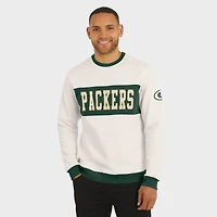 Men's Darius Rucker Collection by Fanatics  Cream Green Bay Packers Colorblock Crewneck Sweatshirt