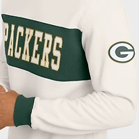 Men's Darius Rucker Collection by Fanatics  Cream Green Bay Packers Colorblock Pullover Sweatshirt