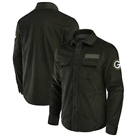 Veste-chemise en velours côtelé pour homme de la collection Darius Rucker Fanatics, vert foncé, avec boutons, des Packers Green Bay
