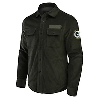Men's Darius Rucker Collection by Fanatics Dark Green Bay Packers Corduroy Full-Button Shacket