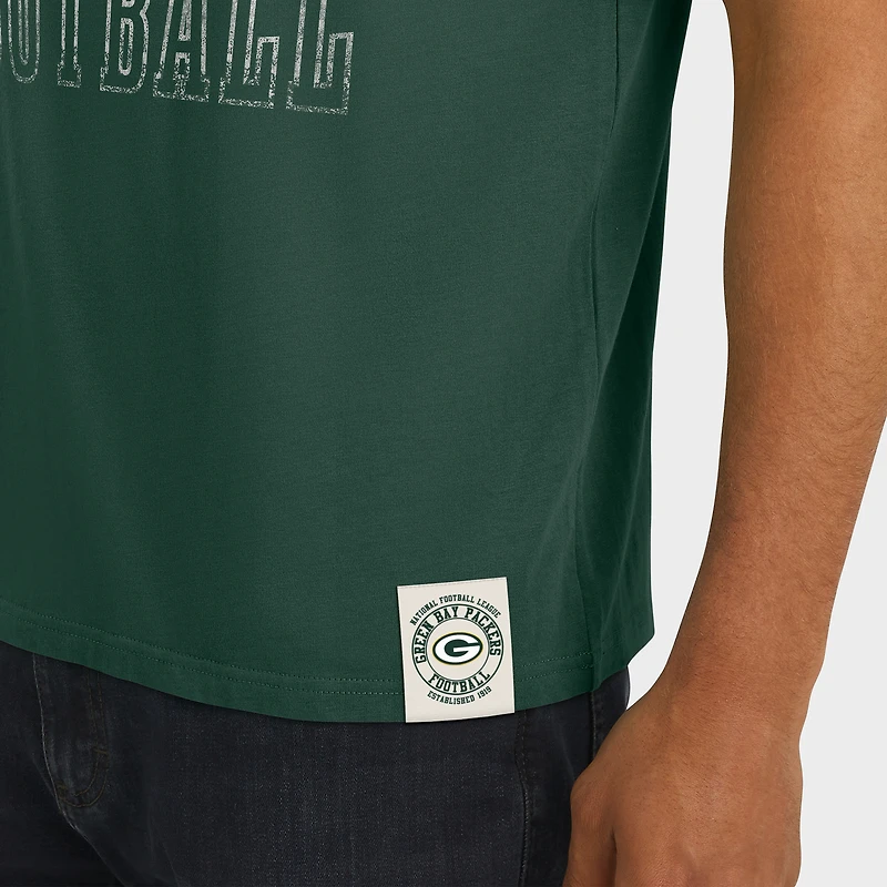 T-shirt de football à manches rayées pour homme, collection Darius Rucker par Fanatics, vert, des Packers Green Bay