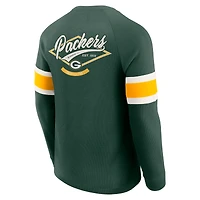 Men's Darius Rucker Collection by Fanatics Green Bay Packers Waffle-Knit Raglan Long Sleeve Henley T-Shirt