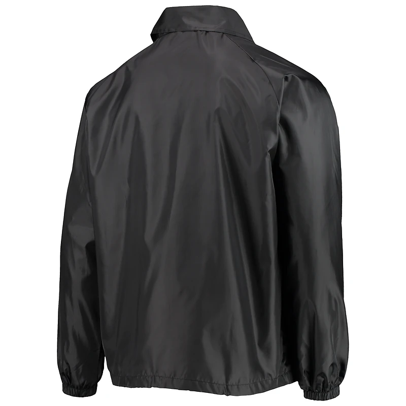 Dunbrooke Black Green Bay Packers Coaches Veste coupe-vent raglan classique à boutons-pression pour homme