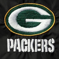Dunbrooke Black Green Bay Packers Coaches Veste coupe-vent raglan classique à boutons-pression pour homme