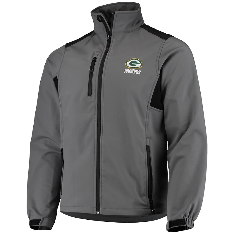 Dunbrooke Charcoal Green Bay Packers Circle Veste Softshell Fleece Full-Zip pour homme