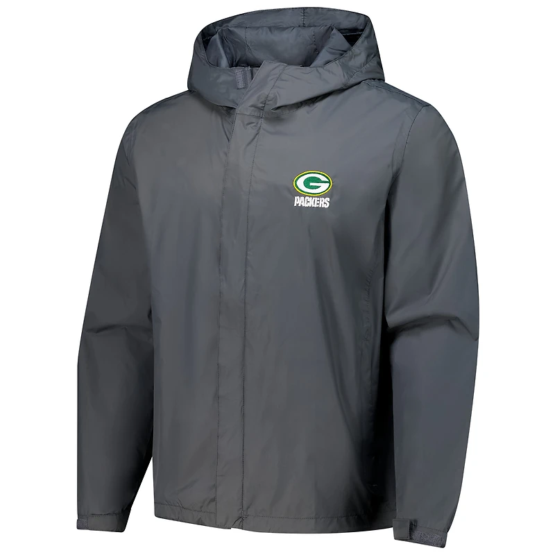 Veste à capuche zippée et imperméable Dunbrooke Graphite Green Bay Packers Tropic pour homme