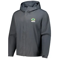Veste à capuche zippée et imperméable Dunbrooke Graphite Green Bay Packers Tropic pour homme