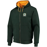 Sweat à capuche zippé intégral doublé thermique Dunbrooke Green Bay Packers pour homme