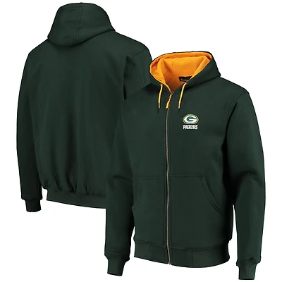 Dunbrooke Green Bay Packers Craftsman Sweat à capuche entièrement zippé avec doublure thermique pour homme