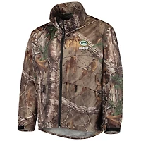 Dunbrooke Realtree Camo Green Bay Packers Circle Sportsman Veste imperméable repliable à fermeture éclair intégrale pour homme