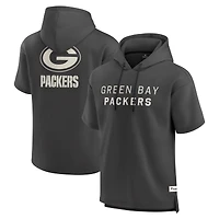 Sweat à capuche manches courtes pour homme Fanatics Charcoal Green Bay Packers Elements Future Ground Lettering