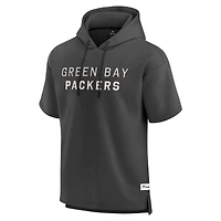 Sweat à capuche manches courtes pour homme Fanatics Charcoal Green Bay Packers Elements Future Ground Lettering