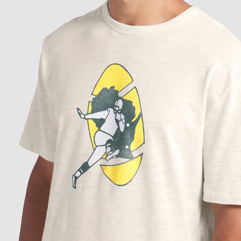 Men's Fanatics  Cream Green Bay Packers Slub T-Shirt