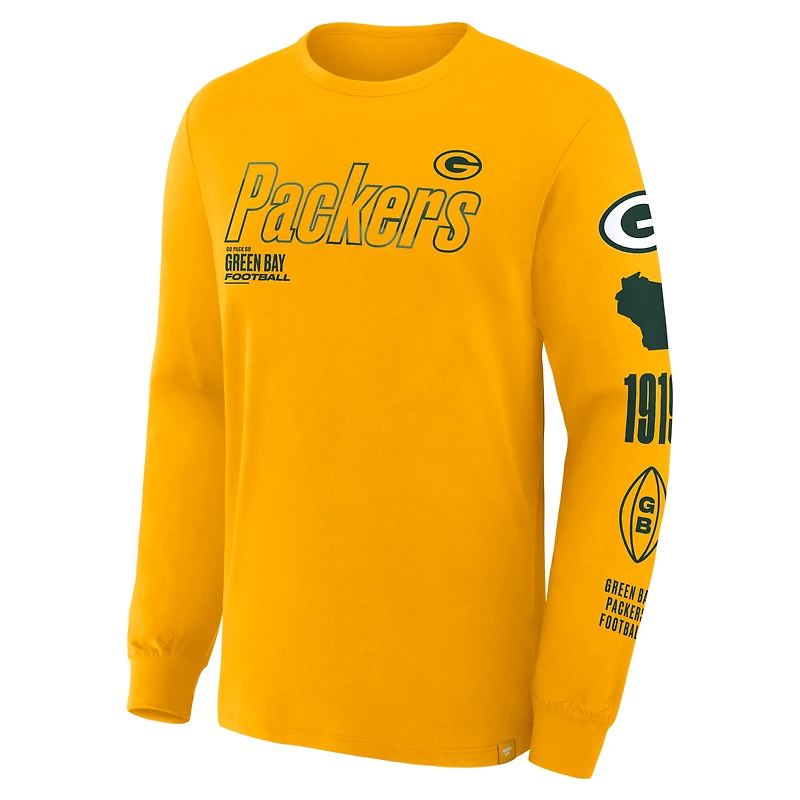 Men's Fanatics Gold Green Bay Packers Legacy Long Sleeve T-Shirt