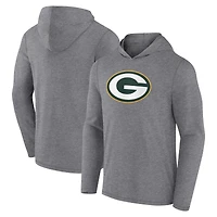 T-shirt à capuche manches longues avec logo fanatiques gris Green Bay Packers pour hommes