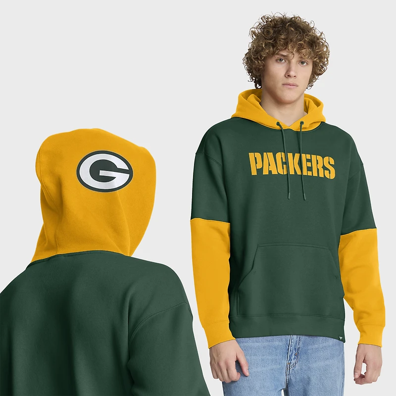 Sweat à capuche Fanatics vert/or pour homme avec logo casque des Green Bay Packers