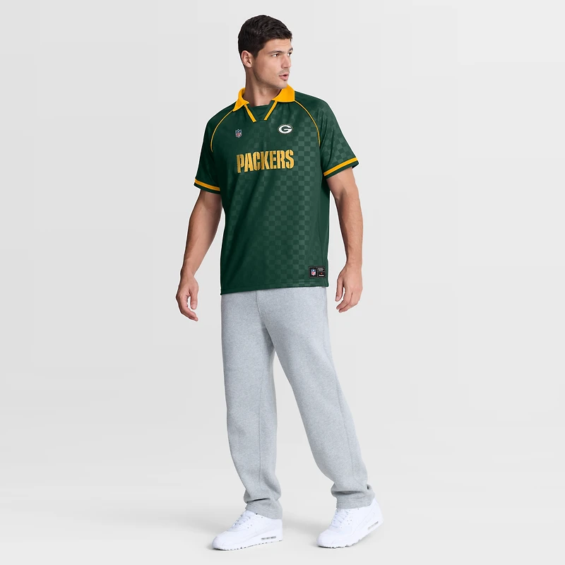 Polo raglan à col en V Green Bay Packers Homerun pour homme, Fanatics vert et or