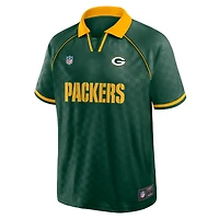 Polo raglan à col en V Green Bay Packers Homerun pour homme, Fanatics vert et or