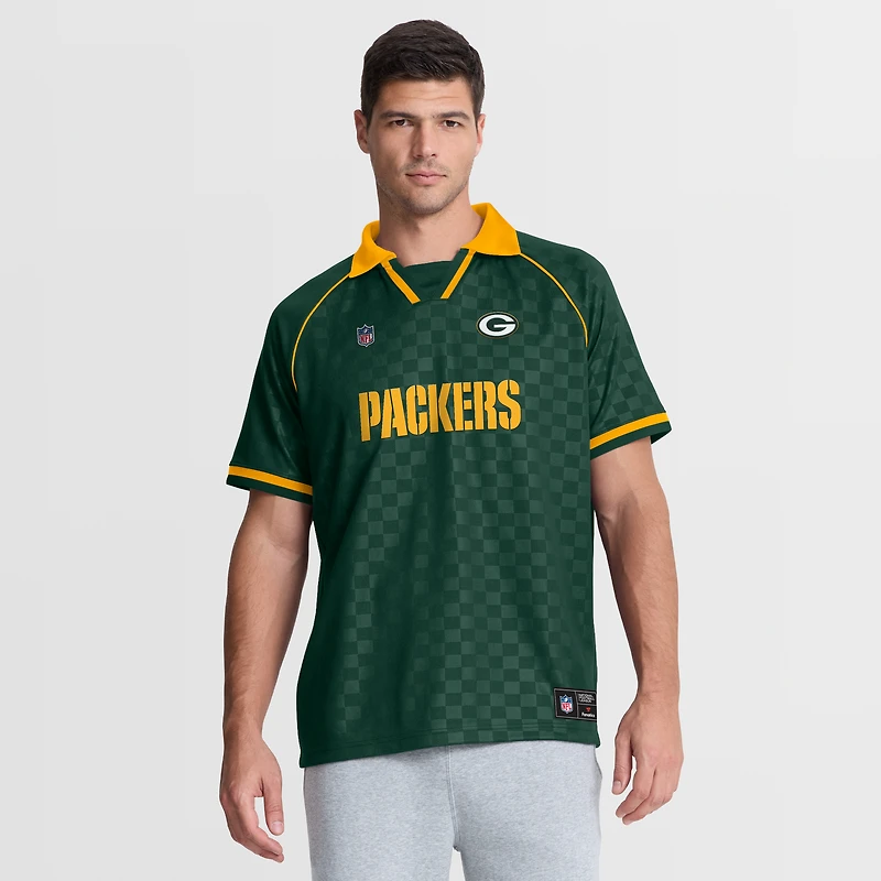 Polo raglan à col en V Green Bay Packers Homerun pour homme, Fanatics vert et or
