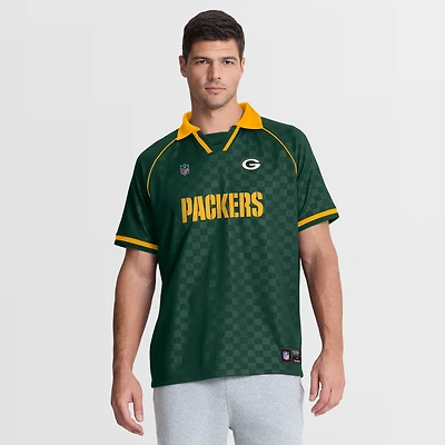 Polo raglan à col en V Green Bay Packers Homerun pour homme, Fanatics vert et or