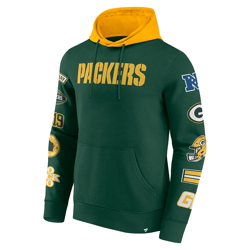 Men's Fanatics  Green/Gold Green Bay Packers Patched Out Pullover Hoodie