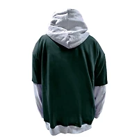 Men's Fanatics Green/Heather Gray Green Bay Packers Big & Tall Twofer Pullover Hoodie
