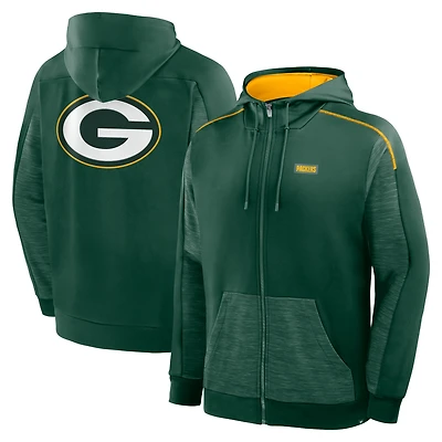 Men's Fanatics Green Bay Packers Checkdown Pass Full-Zip Hoodie