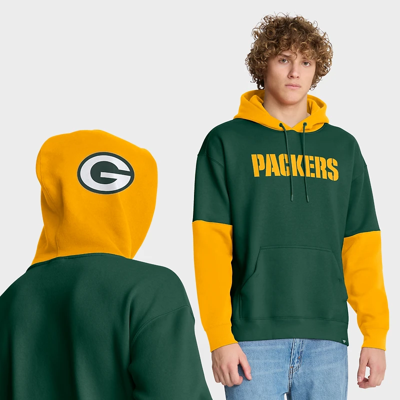 Sweat à capuche vert Fanatics pour homme avec casque des Green Bay Packers