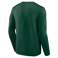 T-shirt à manches longues Fanatics Green pour hommes, Bay Packers Hometown Rushing Yards