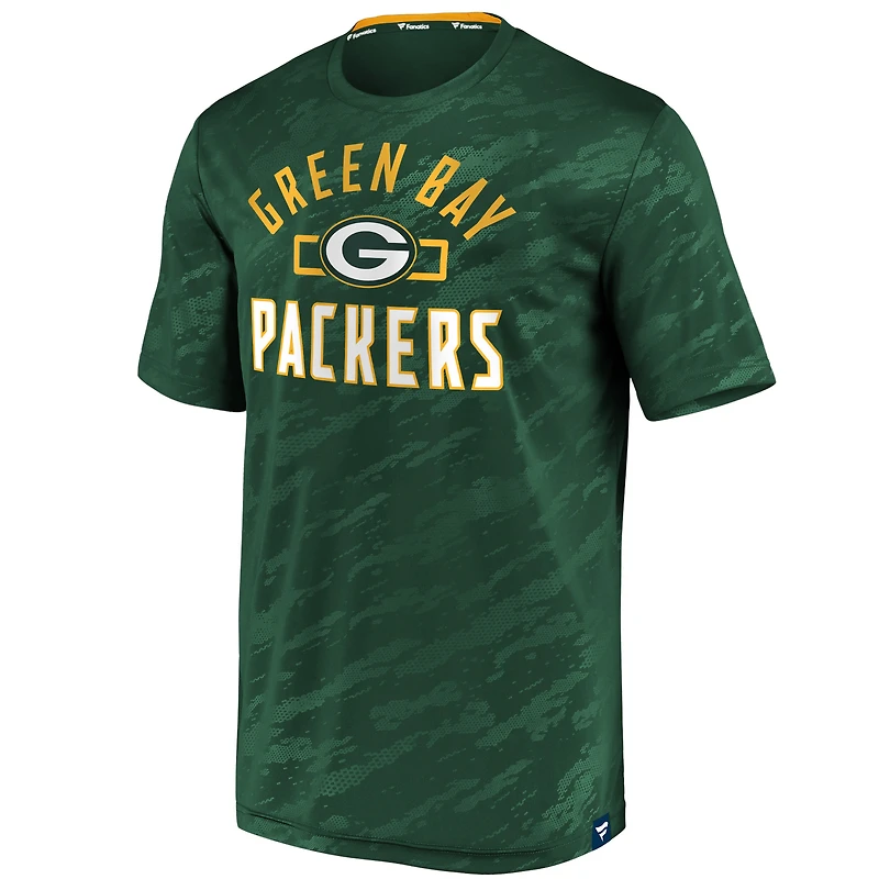 T-shirt vert Green Bay Packers Iconic Defender Stealth Arc de marque Fanatics pour homme
