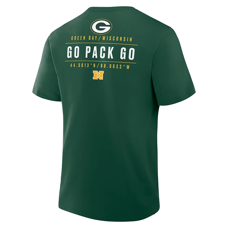 T-shirt vert fanatique pour homme avec poche de passe des Packers Green Bay